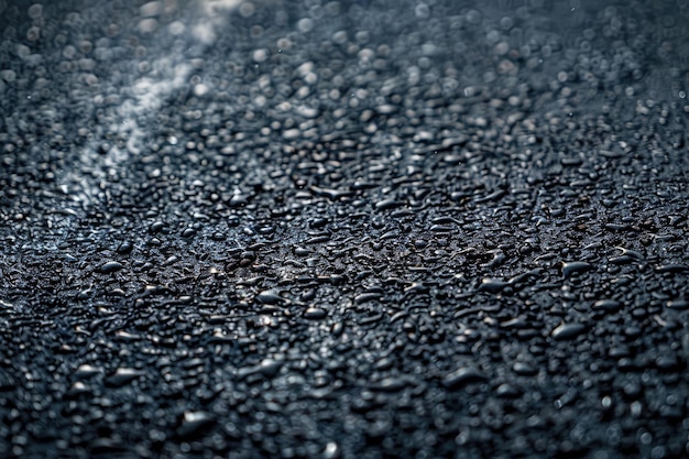 Foto la lluvia en el asfalto nuevo