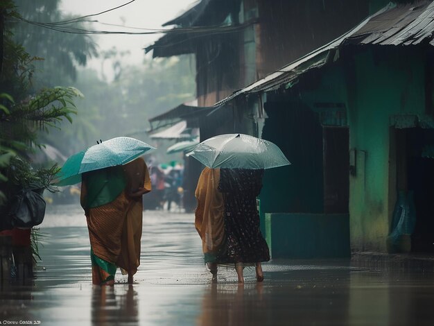 Foto la lluvia en bangladesh