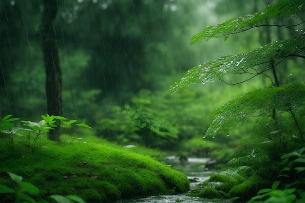 La lluvia en el bosque