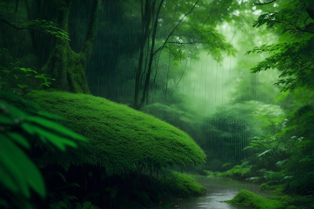 La lluvia en el bosque