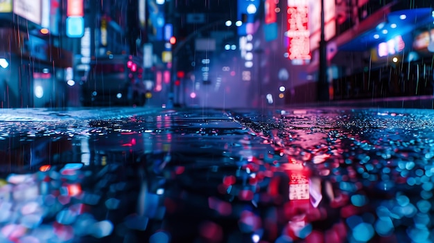 La lluvia en la ciudad por la noche IA generativa