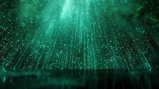 La lluvia de ensueño parpadeante con débil niebla y rel de menta brillante Y2K Colage Neon de fondo