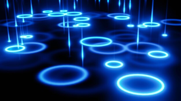 lluvia fluorescente lluvia de meteoros con cometas brillantes que caen luz abstracta fondo digital neón partículas de luz lluvia de neón abstracta 3D animación de renderización bucle sin costuras