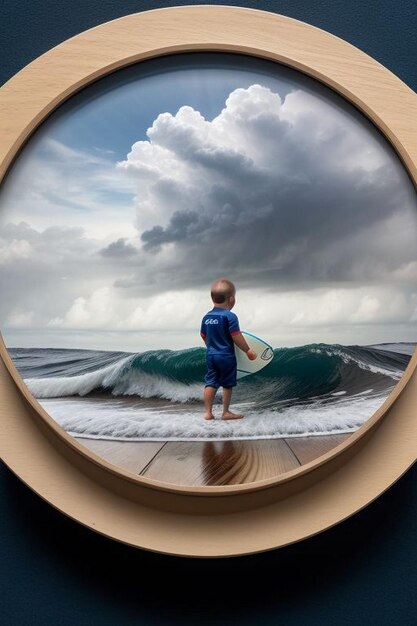 Foto lluvia y grandes nubes oscuras sobre el mar