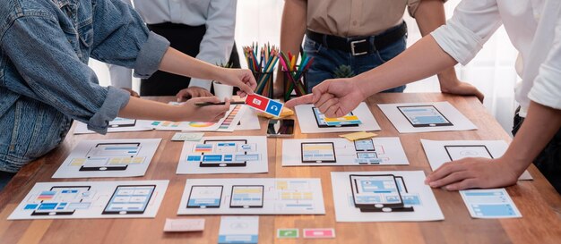 Lluvia de ideas sobre el diseño de la interfaz de usuario del desarrollador frontend creativo