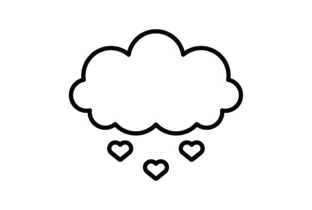 Lluvia línea icono día de san valentín signo plano minimalista símbolo arte