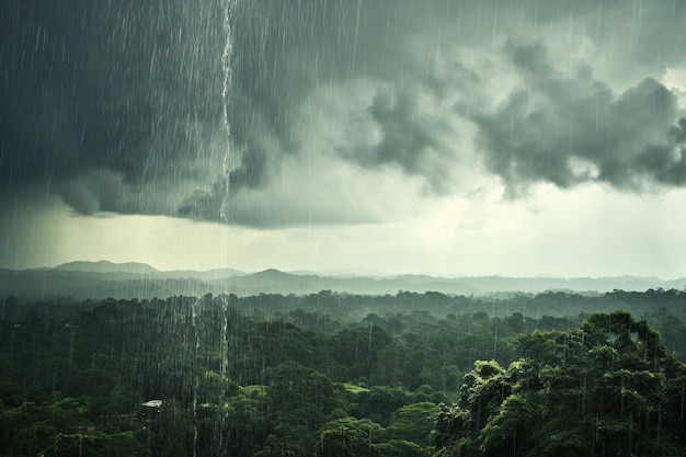 Foto la lluvia del monzón con el fondo de nubes