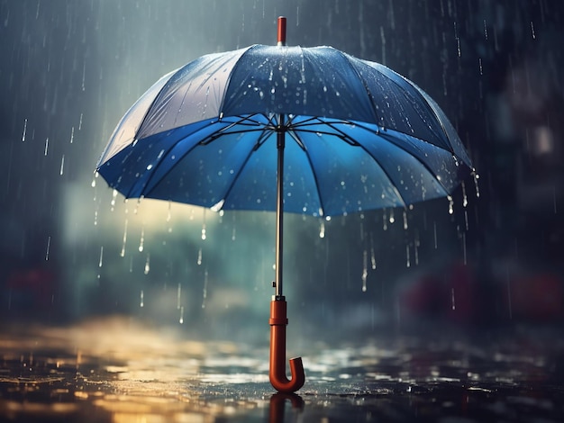 Lluvia en paraguas Tiempo concepto generativo Ai
