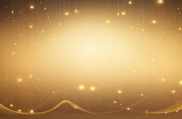 Foto la lluvia de partículas doradas el elegante fondo festivo el lujoso telón de fondo del premio de oro