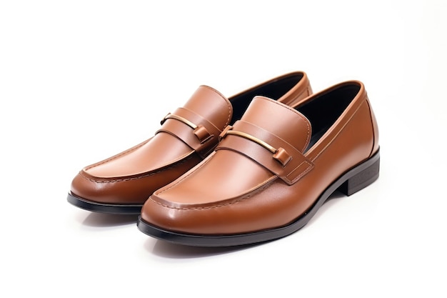 Loafers castanhos elegantes em couro falso