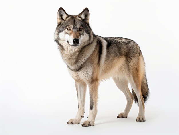 lobo, aislado, en, un, fondo blanco