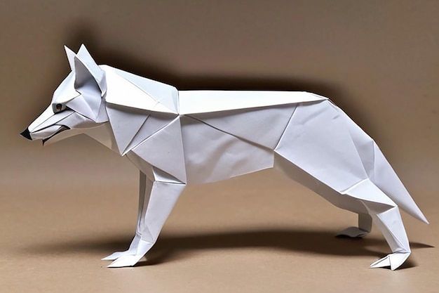 Foto el lobo ártico del origami