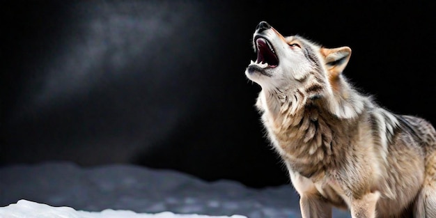 El lobo ártico en el paisaje invernal