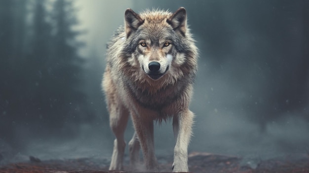 Lobo en el bosque fondos de pantalla