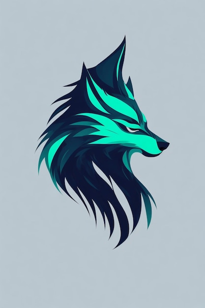 Lobo cabeza logo vector Animal marca símbolo