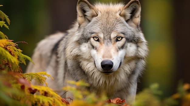 Lobo cinzento na natureza