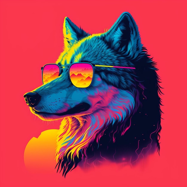 lobo com óculos de sol