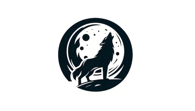 Lobo estilizado uivando para a Lua