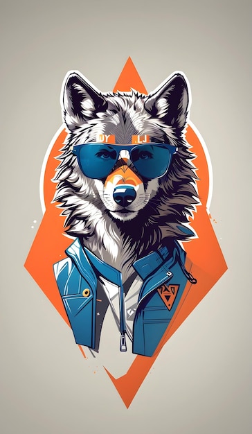 lobo con gafas de sol genera ai