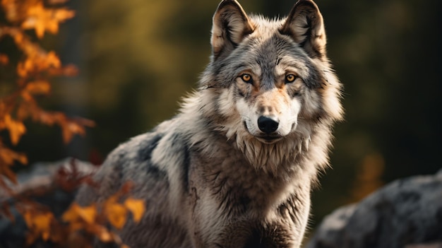 El lobo gris en la naturaleza