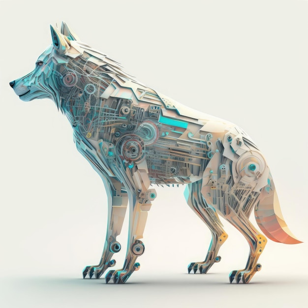 Foto el lobo ilustración 3d fondo aislado