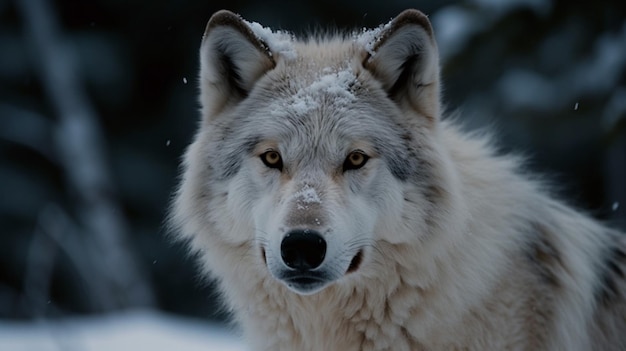 el lobo en la nieve