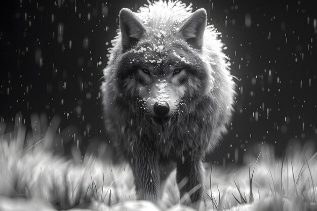 El lobo en la nieve