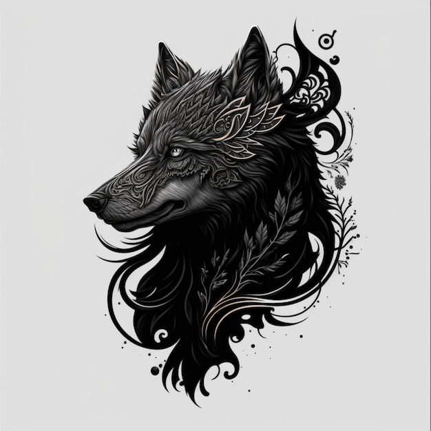 Foto lobo para tatuagem