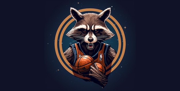 lobo pronto para o basquete