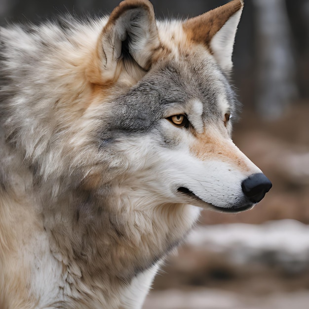 Foto un lobo que está mirando a la cámara