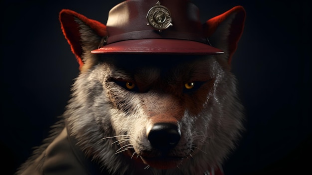 Un lobo con sombrero