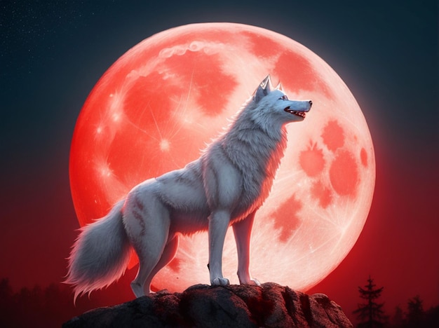 lobo uivando para a lua