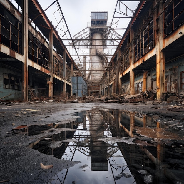 Local abandonado da fábrica industrial
