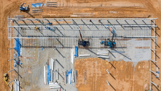 Local de construção de vista aérea