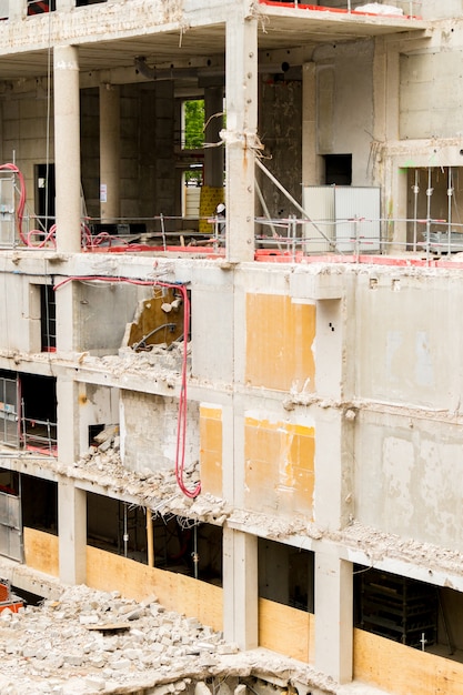 Foto local de demolição de um edifício