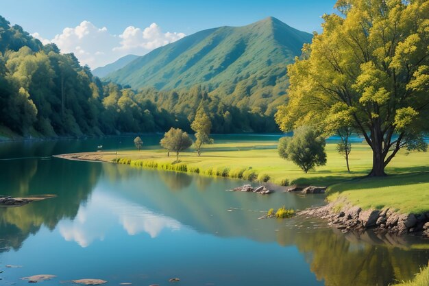 local de relaxamento Nacional 5A local cênico montanha verde limpo lago de água doce verde paisagem natural