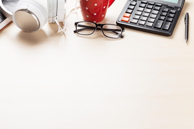 Local de trabalho da mesa de escritório