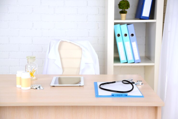Foto local de trabalho do médico no consultório
