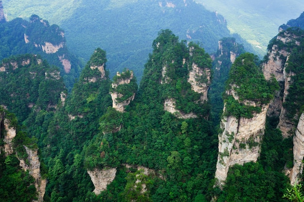 Local panorâmico nacional de Zhangjiajie Wulingyuan Área panorâmica de arenito patrimônio natural mundial