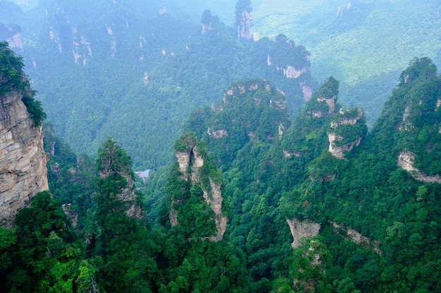 Local panorâmico nacional de Zhangjiajie Wulingyuan Área panorâmica de arenito patrimônio natural mundial