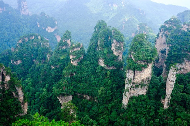 Local panorâmico nacional de Zhangjiajie Wulingyuan Área panorâmica de arenito patrimônio natural mundial