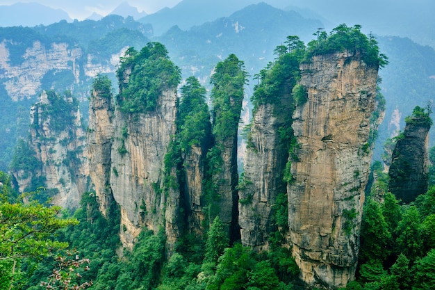 Local panorâmico nacional de Zhangjiajie Wulingyuan Área panorâmica de arenito patrimônio natural mundial