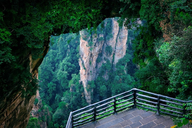 Local panorâmico nacional de Zhangjiajie Wulingyuan Área panorâmica de arenito patrimônio natural mundial