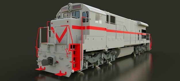 Locomotora ferroviaria diesel gris moderna con gran potencia y resistencia para desplazamientos largos