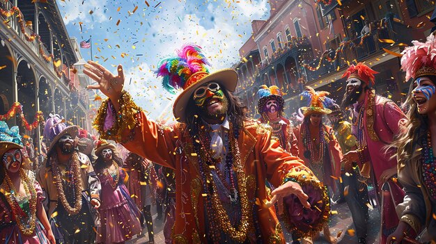 Foto la locura del mardi gras las alegres celebraciones del festival