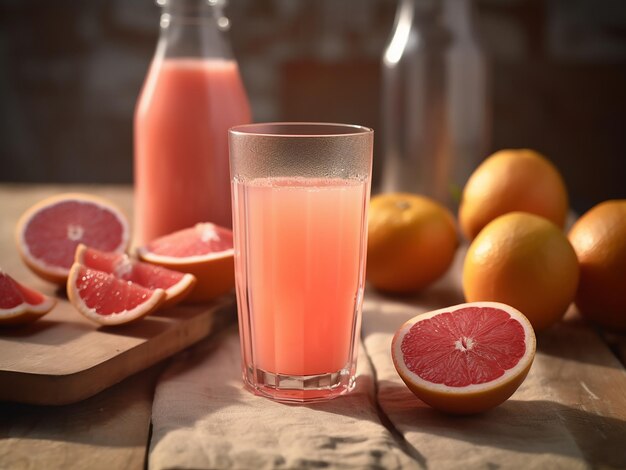 Foto löschen sie ihren durst mit grapefruitsaft im komfort ihres hauses ki-generation