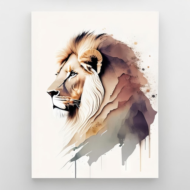Löwe in minimalistischer Illustration mit sanften Farben