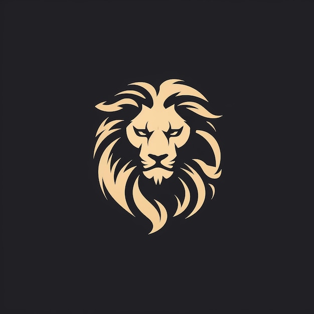 Löwe minimalistische und flache Logo-Vektorillustration