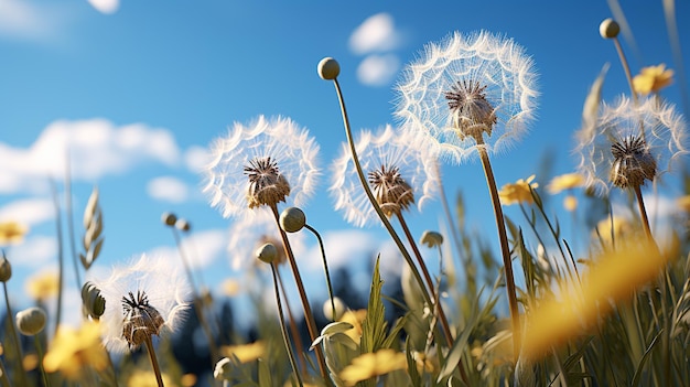 Löwenzahnblumen HD 8K Tapeten Fotografisches Bild