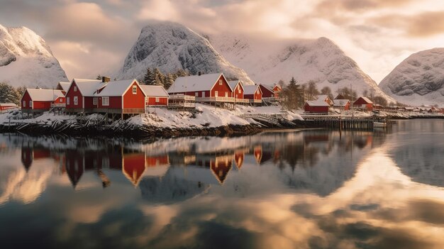 Foto lofoten in norwegen landschaft